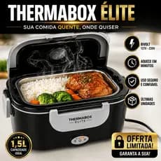 🔥 Marmiteira Elétrica Bivolt Portátil Thermabox Élite 1,5L Aquece Comida Rápido 🔥