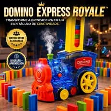 🔥 Trem Dominó Automático Infantil Com Luz Música e Fumaça Brinquedo Educativo Criativo 🔥