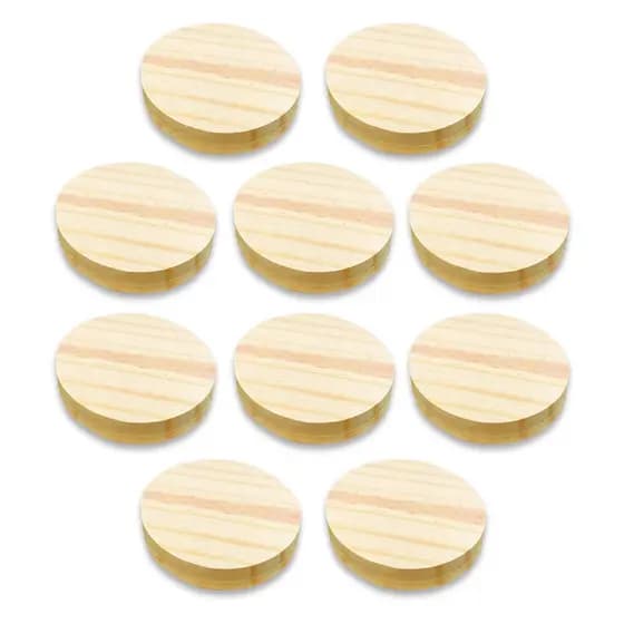 10 Bolachas Disco Madeira Pinus 7,5 Cm Diâmetro Artesanato