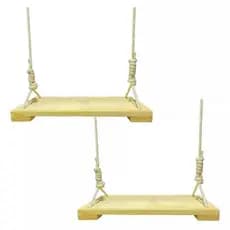 Kit 2 Balanço Madeira C/ Reforço Infantil Corda 8m Até 200kg