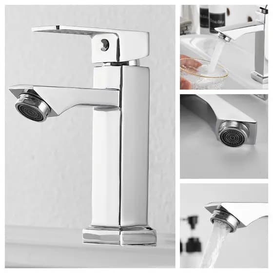 Torneira para Banheiro Lavabo Luxo Cromada Moderna Torneira Gourmet Lavabo Banheiro Luxo Preto Inox 1/2 cuba