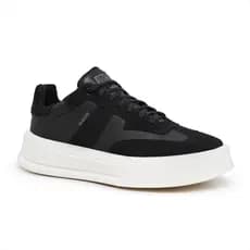 Tênis Masculino Casual Couro Conforto Palmilha Gel Tendência Sola Alta