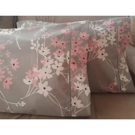 Par De Fronhas Ponto Palito 70 X 50 cm Percal 180  Fios 100% Algodão