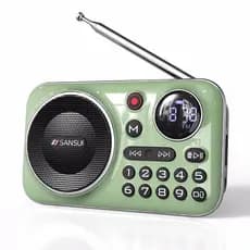 SANSUI F21 Altifalantes Bluetooth Mini Rádio FM Portátil Sem Fio Para Idosos Cartão TF Multifuncional Exterior/USB Music
