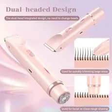 Barbeador Elétrico Para Mulheres , À Prova D'água , Molhado E Seco , 2 Em 1 , Cabeça Dupla , Biquíni Duplo , Aparador De