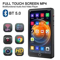 Leitor De MP4 Wi-Fi Portátil Com Câmera 16G De Memória Bluetooth 5.0 Tela De Toque Completa Rádio FM/Browser/Fotografador/Player De Música