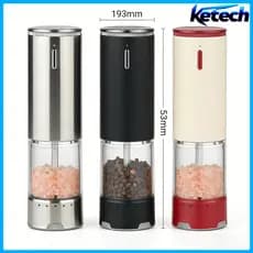 Moedor De Pimenta Elétrico Recarregável USB Com Base De Carregamento Moinho De Especiarias Externo Ajustável Para Preta