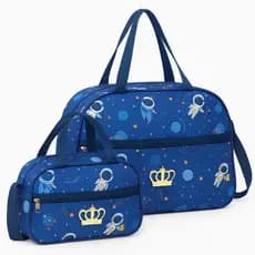 Kit 2 Bolsas Maternidade – Bolsa Grande + Frasqueira – Impermeável, Leve e Moderna