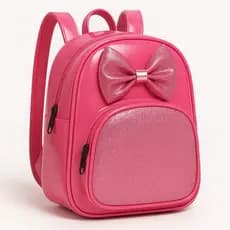 Mochila Infantil menina com Laço Glitter Brilhante para Escola Creche Passeio Leve e Linda