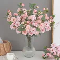 Bouquets Simulados Rosas Camélias Flores Artificiais Arranjos De Decoração De Mesa De Lar--5658