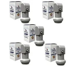 Kit 5 Lnb Lnbf Ku Simples Universal Para Antena De Chapa Ku