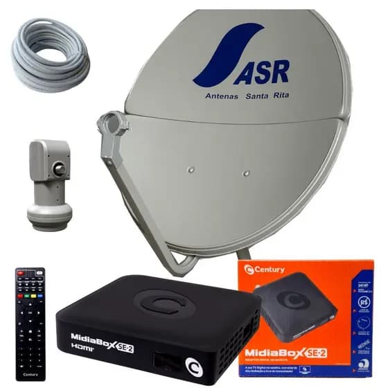 Kit Antena ASR com Receptor Midiabox SE2 Digital