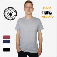 Camiseta Masculina Básica Lisa Algodão