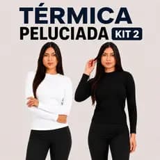 Kit 2 Blusa Segunda Pele Térmica Peluciada Inverno Frio Quentinha Suplex Manga Longa Comprida