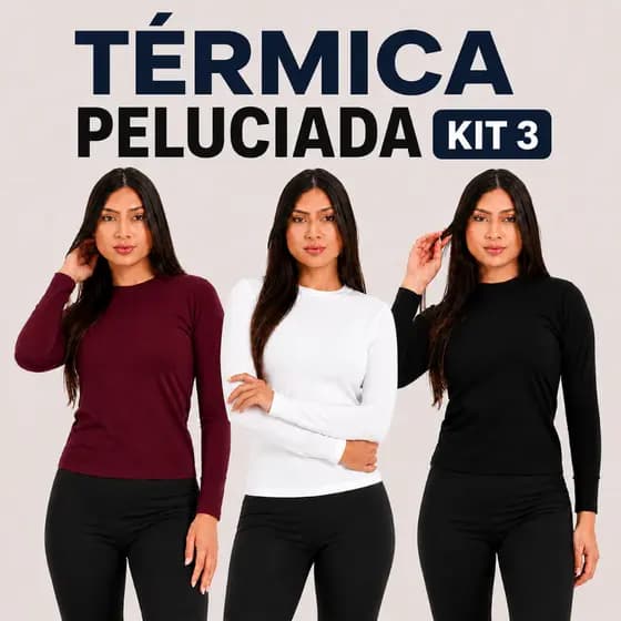 Kit 3 Blusa Segunda Pele Térmica Peluciada Inverno Frio Quentinha Suplex