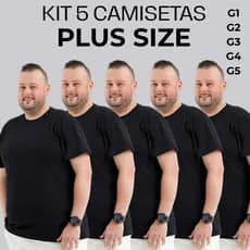 KIT 5 Camiseta Camisa Plus Size Masculina Extra Grande - G1 G2 G3 G4 G5