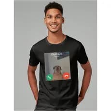 Camiseta Meme 100% Algodão Estampado Gustavo Cachorro Caramelo Camisa Unissex Gola Redonda Humor