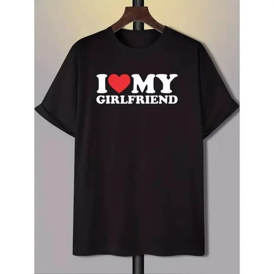 Camiseta Masculina Feminina Estampa I Love My Girlfriend Camisa Algodão