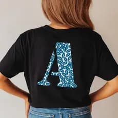 Camiseta Beijos Azul namorado casal kisses Inicial namorado blusa personalizada Envio Imediato