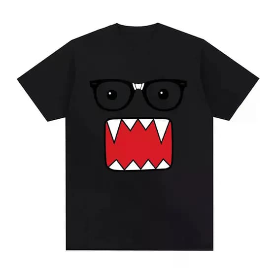 Domo Kun Engraçado Humorístico Masculino Feminino Casual Camisetas Harajuku Korean Fofo Y2K O-Pescoço Manga Curte Oferta