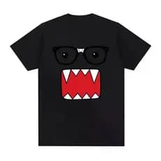 Domo Kun Engraçado Humorístico Masculino Feminino Casual Camisetas Harajuku Korean Fofo Y2K O-Pescoço Manga Curte Oferta