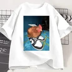 Camiseta Frango Meme Humor Galo Com Sapatos Unissex Engraçado