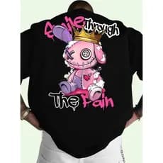Camiseta Algodão Premium Streetwear Casual Basica Smile Coroa The Pain Estilo Gringo