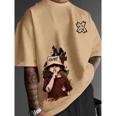 Camiseta Algodão Premium Streetwear Casual Menino Gesto Quiet Sad