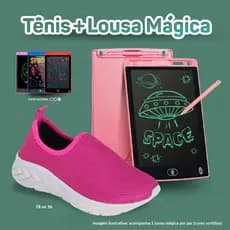 Tênis Meia Calce Fácil Infantil Slip On Escolar Confortável Leve Macio com Brinde Lousa Mágica LCD