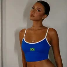 Cropped Feminino Brasil Brasilcore Verde Amarelo Estiloso