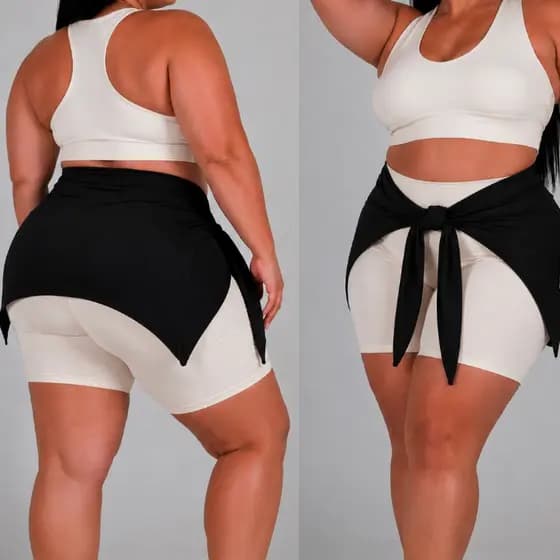 Saia Fitness Plus Size Tapa Bumbum Academia Treino