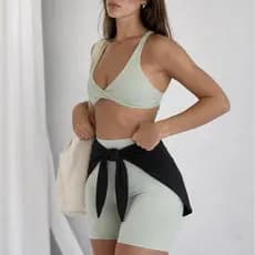 Saia Feminina Tapa Bumbum Fitness Roupa de Amarrar na Cintura para Caminhada Academia Corrida