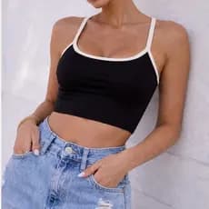 Cropped Feminino Suplex Premium Bicolor Duplo Sem Bojo Não Transparente | Top Academia Fitness Casual
