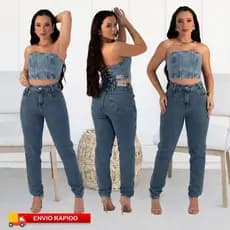 Calça Jeans Mom Feminina Cintura Cós Alto Modeladora 100% Algodão Sem Elastano Laicra Levanta Bumbum