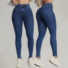 Calça jeans feminina cos Cintura Alta Com Laycra Tradicional Skinny Colorida empina bumbum preto e branco