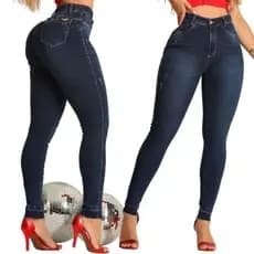 Calça Jeans feminina Skinny cós cintura alta com LAYCRA Jeans PREMIUM Luxo empina bumbum