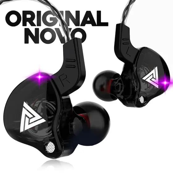 fone de ouvido com microfone QKZ AK6 jogos Design Ergonômico, Controle no Cabo - Melhor Custo-Benefício - Envio Imediato