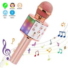 Microfone Infantil de Karaoke Microfone de Brinquedo Sem Fio Bluetooth Efeito Voz Modo Gravação Função Selfie