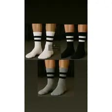 💪Kit 3 a 12 Pares Meias para academia Cano Alto Confortável com Listras unissex🏃