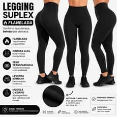Kit 2 Calça Legging Flanelada Grossa Calça Leg Peluciada Forrada Por Dentro Costura Reforçada Calça Térmica
