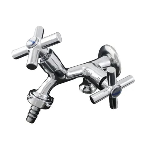 Torneira em Metal Cromado Dupla Saída 3/4  - Tanque Máquina Lavar CÓD. 3153 C70