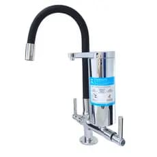 Torneira Gourmet Bica Móvel C/ Filtro Pró Saúde de Bancada Pia Mesa Cozinha Tubo Preto Flexível