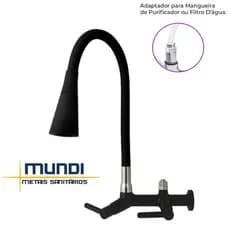 Torneira Metal Preta Parede Adaptador Filtro Europa Electrolux Ibbl Consul Brastemp Mangueira 6mm
