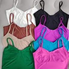 Kit 04Top Cropped Blogueira MeiaTaça em Suplex—Tamanho M (Veste 36 ao 42),Confortável