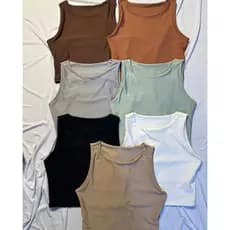cropet top regata feminina nadador liso básico suplex forro duplo