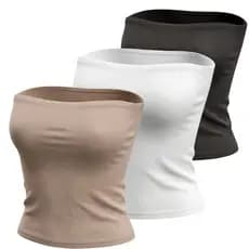 Tops  faixa Tube Feminino SUPLEX Tomara Que Caia Versátil Tendência Casual Verão