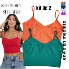 2️⃣ Cropped Feminino Retrô Blogueira Top Meia Taça Sem Bojo Conforto Tamanho Único 36/42