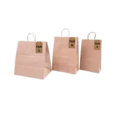Kit Sacola De Papel Tamanho P M ou G 100 unidades Presente Kraft Lisa Cor Pardo Delivery Food c Alça