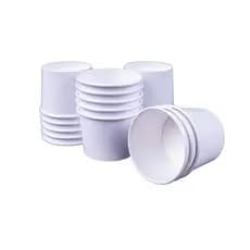 Pote de papel branco liso 240 ml biodegradavel 100 unidades brancoFesta Escritorio Eventos Food