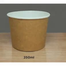 Pote de Papel Kraft 350ml Biodegradavel para Alimentos Quentes e Frios